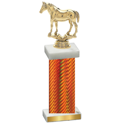 Single Orange Carbon Fiber Horses Trophy