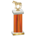 Single Orange Carbon Fiber Horses Trophy