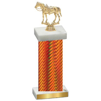 Single Orange Carbon Fiber Horses Trophy