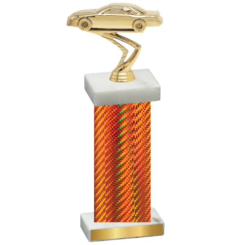 Single Orange Carbon Fiber Cars Trophy