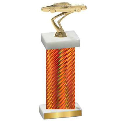 Single Orange Carbon Fiber Cars Trophy