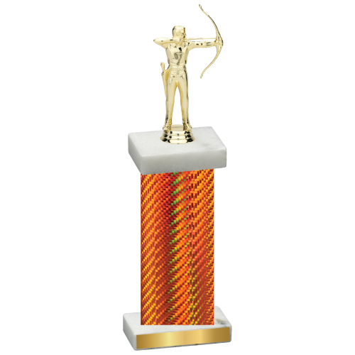 Single Orange Carbon Fiber Archery Trophy