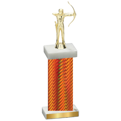 Single Orange Carbon Fiber Archery Trophy