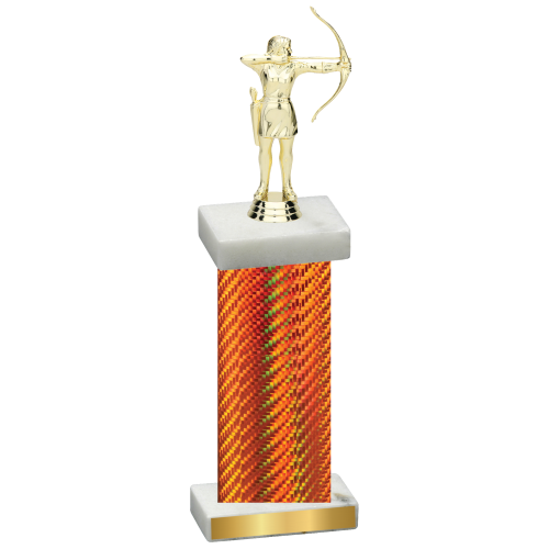 Single Orange Carbon Fiber Archery Trophy