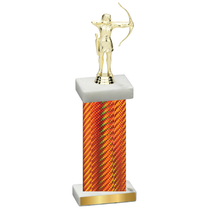 Single Orange Carbon Fiber Archery Trophy