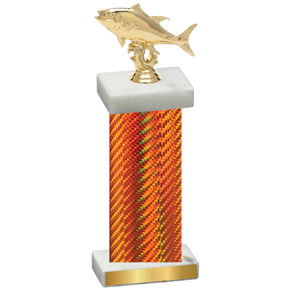 Single Orange Carbon Fiber Fishing Trophy