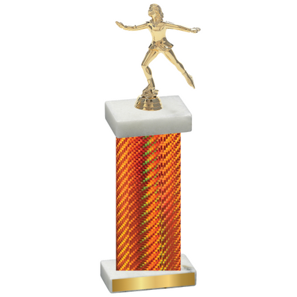 Single Orange Carbon Fiber Skater Trophy