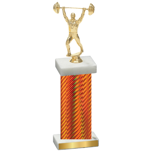 Single Orange Carbon Fiber Weights Trophy