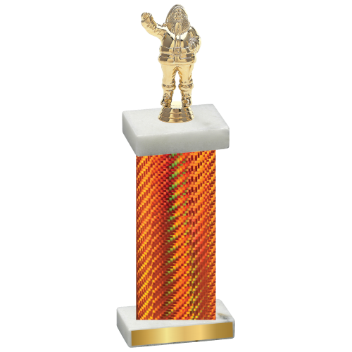 Single Orange Carbon Fiber Holiday Trophy