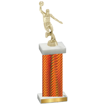 Single Orange Carbon Fiber Basketball Trophy