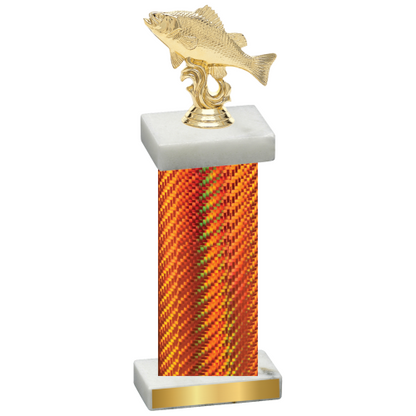 Single Orange Carbon Fiber Fishing Trophy