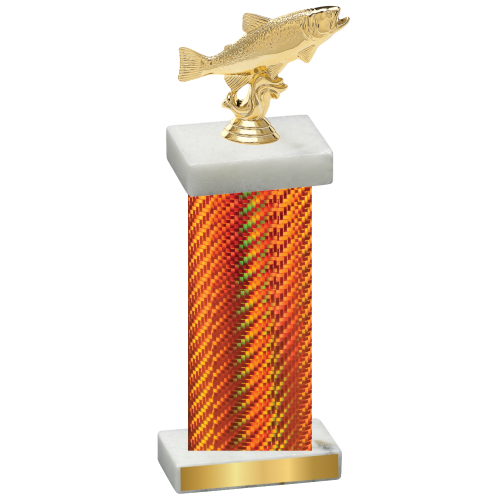 Single Orange Carbon Fiber Fishing Trophy