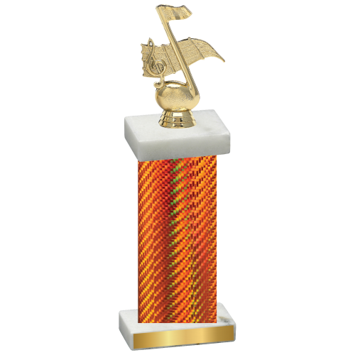 Single Orange Carbon Fiber Music Trophy