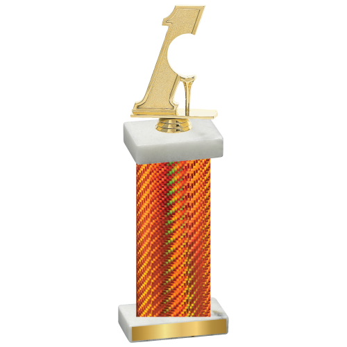 Single Orange Carbon Fiber Golf Trophy