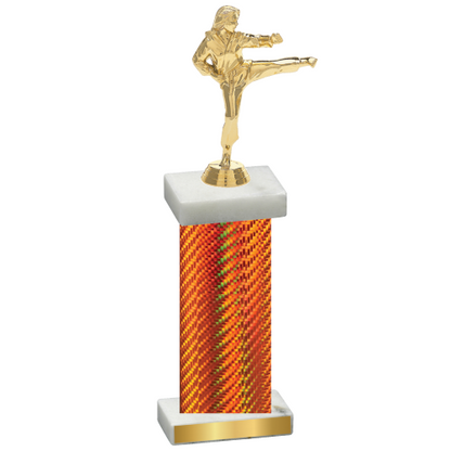 Single Orange Carbon Fiber Karate Trophy