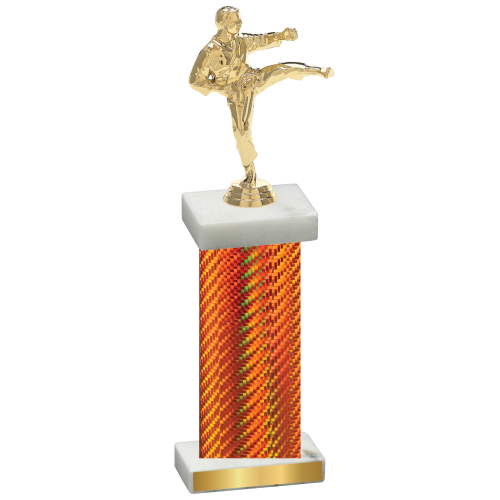 Single Orange Carbon Fiber Karate Trophy