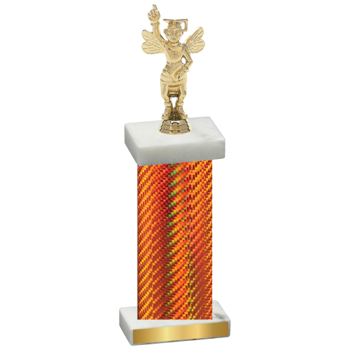 Single Orange Carbon Fiber Academics Trophy