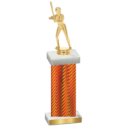 Single Orange Carbon Fiber Softball Trophy