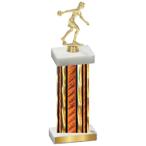 Single Orange Glacier Bowling Trophy