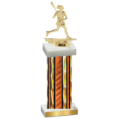 Single Orange Glacier Lacrosse Trophy