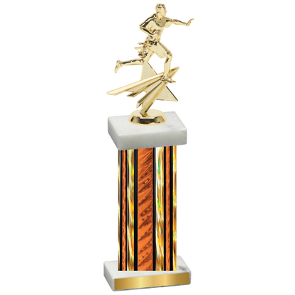 Single Orange Glacier Flag Football Trophy