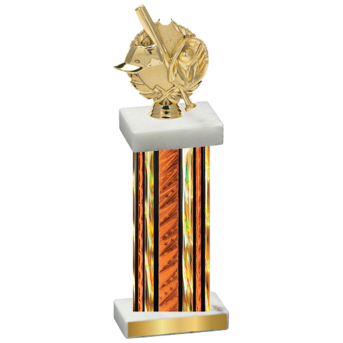 Single Orange Glacier Baseball Trophy