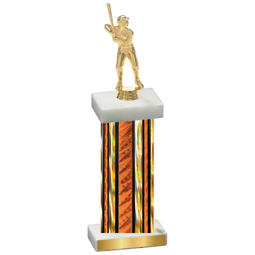 Single Orange Glacier Baseball Trophy