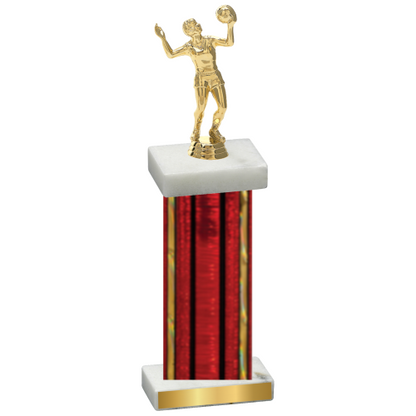 Single Red Glacier Volleyball Trophy