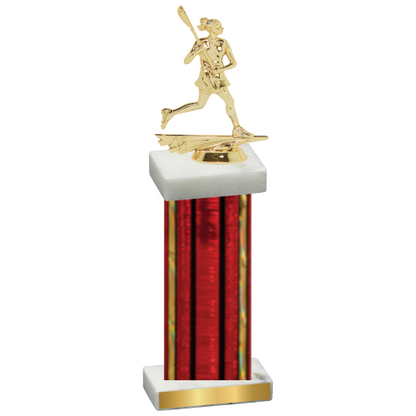 Single Red Glacier Lacrosse Trophy