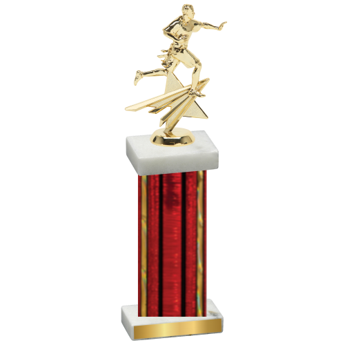 Single Red Glacier Flag Football Trophy