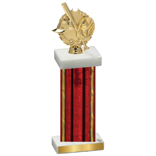 Single Red Glacier Baseball Trophy