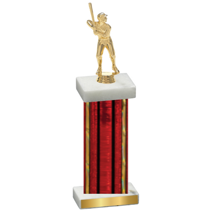 Single Red Glacier Baseball Trophy