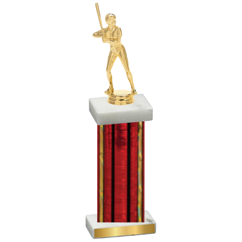 Single Red Glacier Softball Trophy