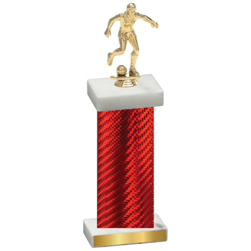 Single Red Carbon Fiber Soccer Trophy