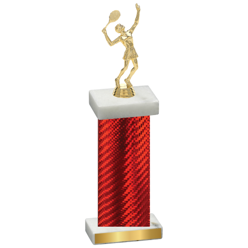 Single Red Carbon Fiber Tennis Trophy