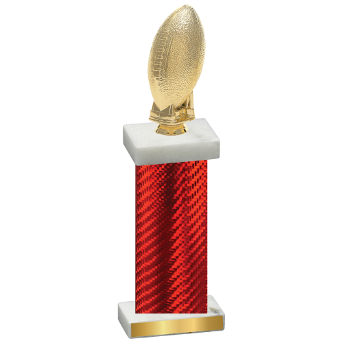 Single Red Carbon Fiber Football Trophy