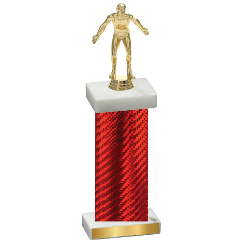 Single Red Carbon Fiber Wrestling Trophy