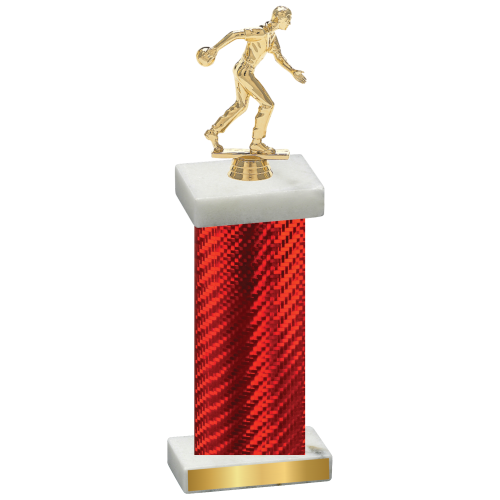 Single Red Carbon Fiber Bowling Trophy