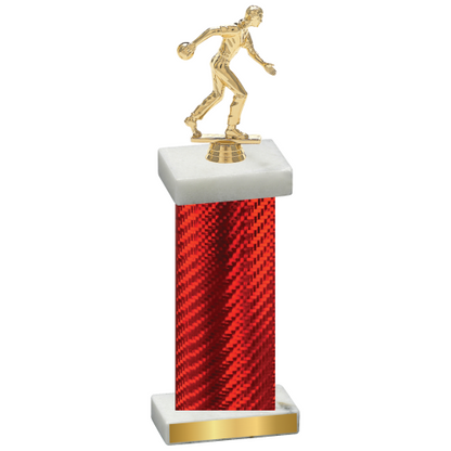 Single Red Carbon Fiber Bowling Trophy