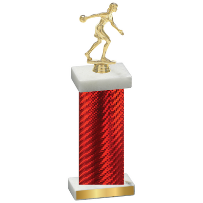 Single Red Carbon Fiber Bowling Trophy