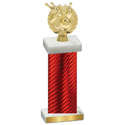 Single Red Carbon Fiber Bowling Trophy