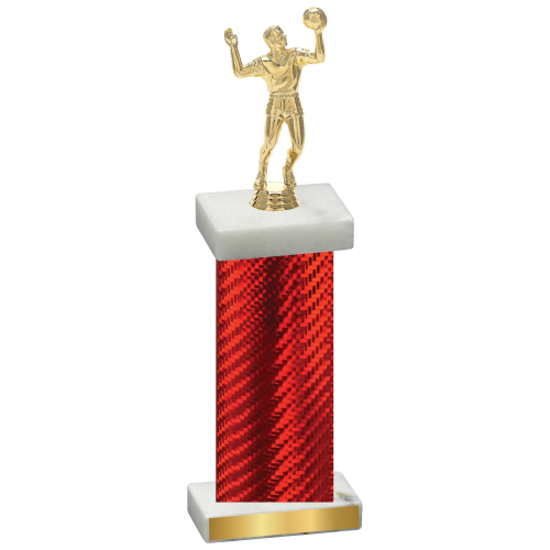 Single Red Carbon Fiber Volleyball Trophy