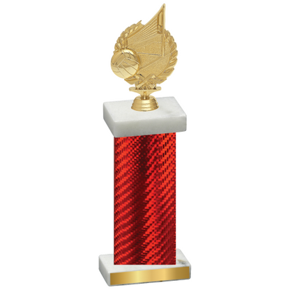 Single Red Carbon Fiber Volleyball Trophy