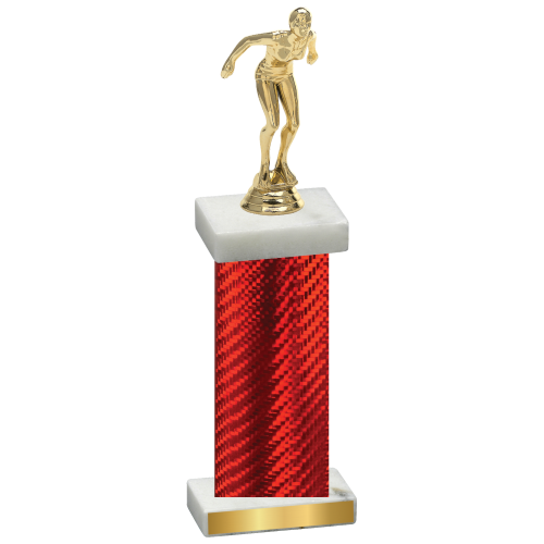 Single Red Carbon Fiber Tennis Trophy