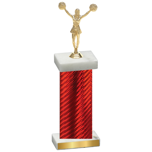 Single Red Carbon Fiber Cheerleading Trophy