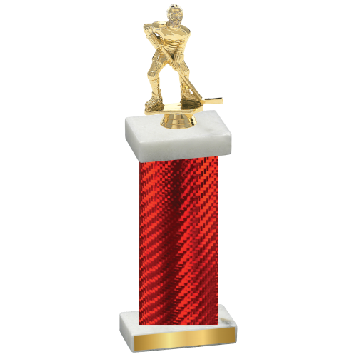 Single Red Carbon Fiber Hockey Trophy