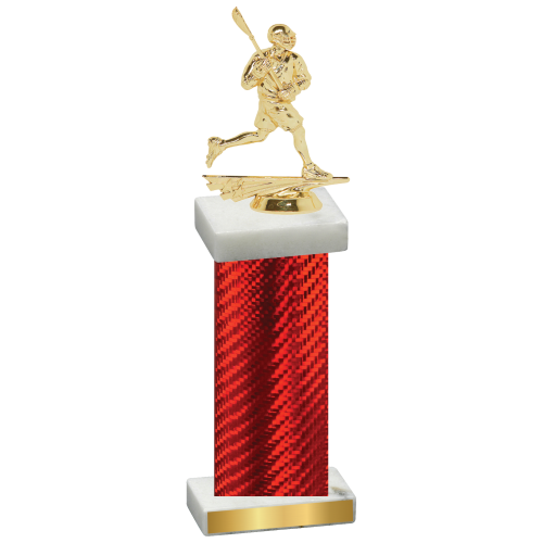 Single Red Carbon Fiber Lacrosse Trophy