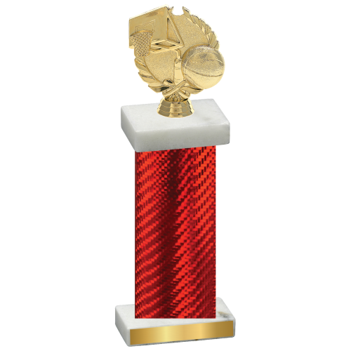 Single Red Carbon Fiber Basketball Trophy