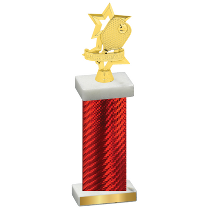 Single Red Carbon Fiber Pickleball Trophy