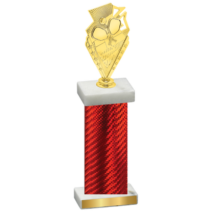 Single Red Carbon Fiber Pickleball Trophy